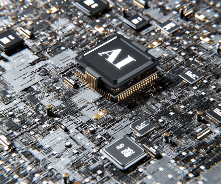 Chip di intelligenza artificiale su circuito stampato, rappresentazione del nuovo meccanismo di attenzione sparsa MiniMax M3