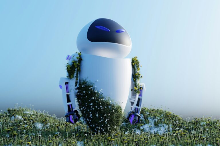Concept art di Gen Atlas con robot gigante tra le rovine di una spiaggia futuristica